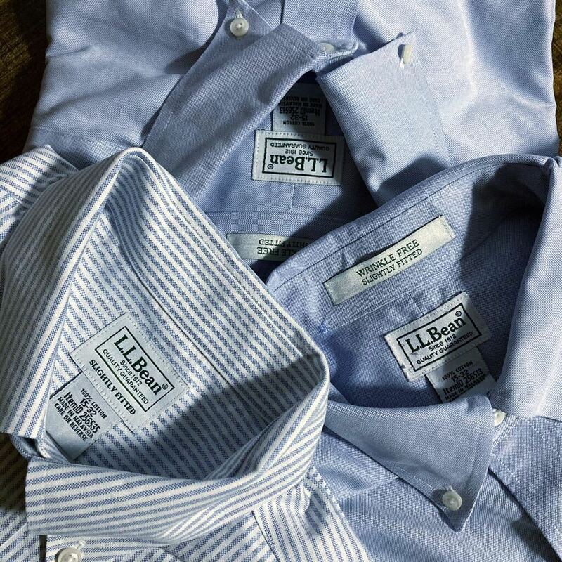 3枚セット L.L.Bean エルエルビーン Wrinkle-Free Classic Oxford Cloth Shirt リンクルフリー オックスフォード BDシャツ size.15-32 美品