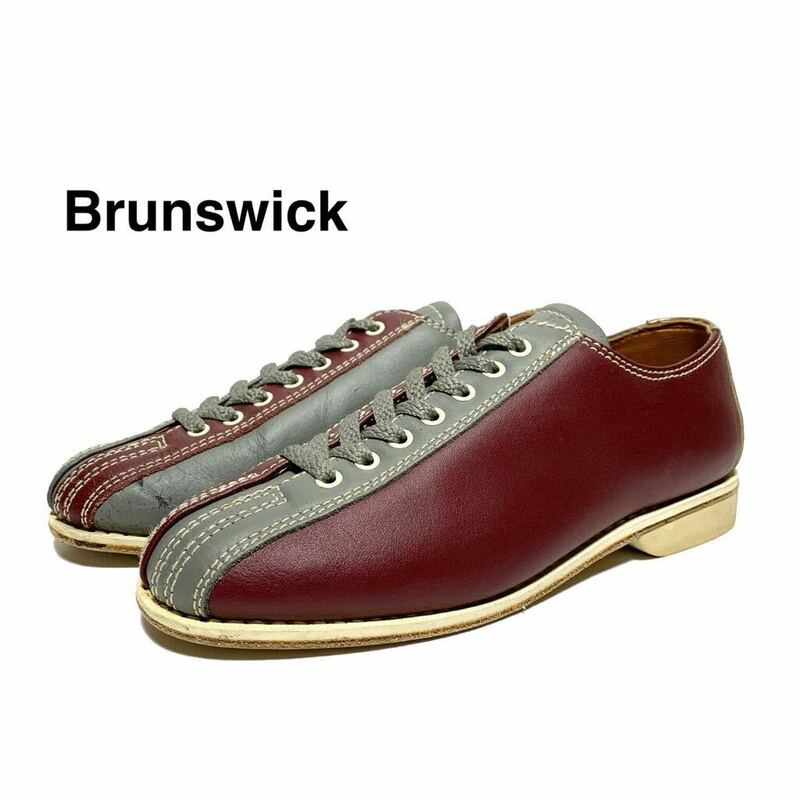 ☆ブランズウィック Brunswick ヴィンテージ バイカラー ボーリングシューズ 古着 ボウリング サドルシューズ vintage 革靴 80s 90s