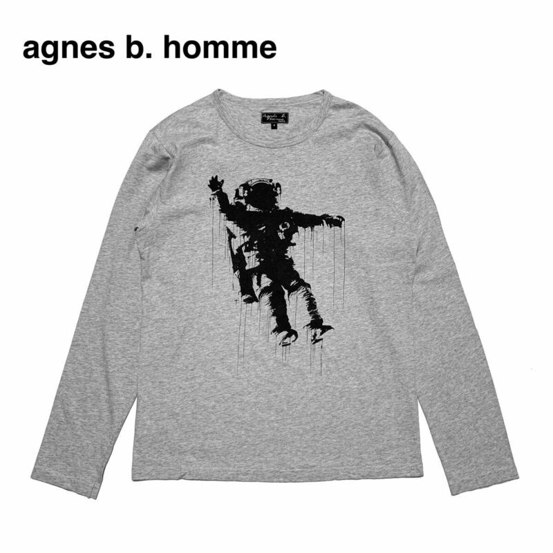 ☆良品 アニエスベーオム agnes b. homme グラフィックプリント 長袖 Tシャツ カットソー ロンT 古着 vintage 男女兼用 ユニセックス