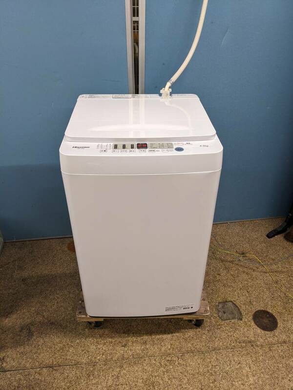 Hisense 全自動電気洗濯機 4.5kg 2022年製 HW-T45F シングル ホワイト 水流シャワー UOS DY AB-156