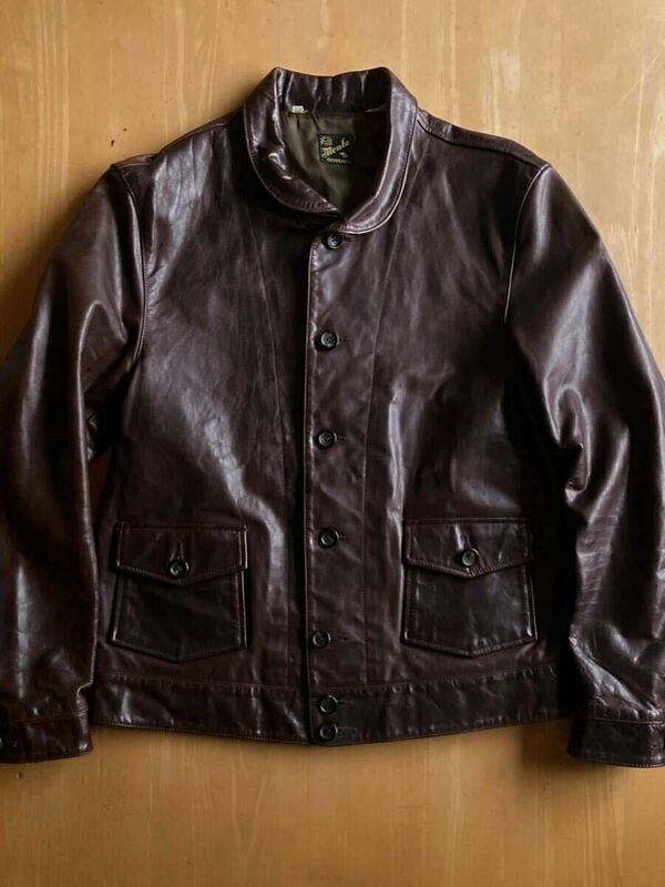 LVC Menlo COSSACK Leather Jacket M イタリア製 コサックジャケット A-1 レザージャケット LEVI'S VINTAGE CLOTHING RRL