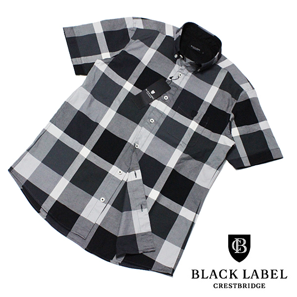 新品 BLACK LABEL CRESTBRIDGE オックスフォード クレストブリッジチェック BDシャツ ブラック系 M(2)■ブラックレーベル 51M27-525-06
