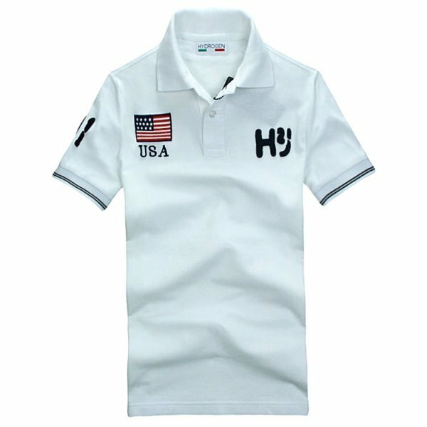 新品◆【格好いい】【通気品】メンズコットンポロシャツHYDROGENハイドロゲン半袖USA白XL