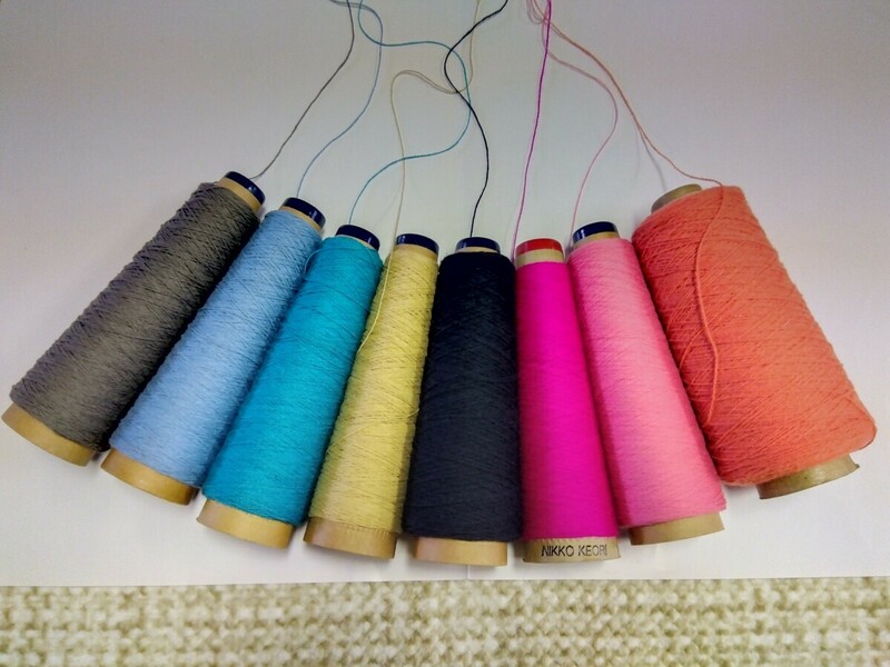 変わり糸　いろいろ　編み糸　手芸糸　毛糸　さをり グレー、ライトブルー、ライトピンク、オレンジ系　約550g（芯棒含む）