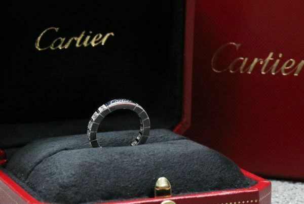 極美品 カルティエ ラニエール フルダイヤ 750 K18 WG ♯48 約8号 リング 仕上げ済み Cartier