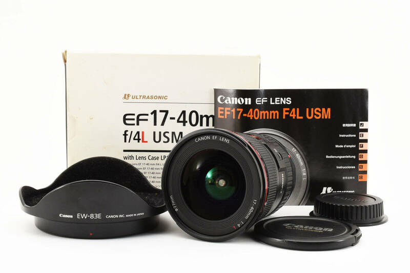 元箱 取扱説明書 フード付 ★美品★ Canon キヤノン EF17-40mm F4 L USM 超広角レンズ (3887)