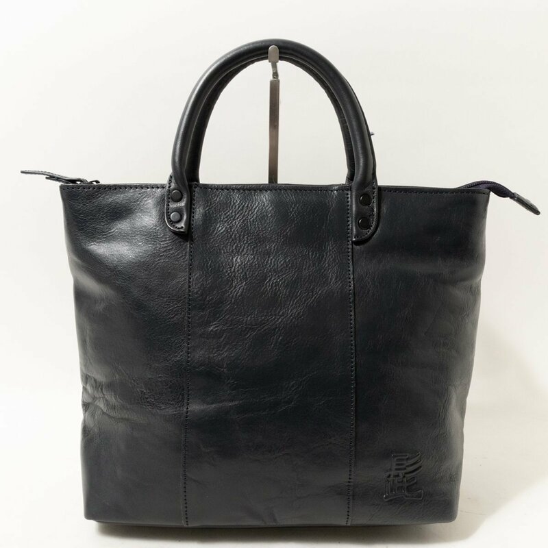 HARVEST LABEL ハーヴェストレーベル 髭 HIGE ヒゲ トートバッグ ネイビー 紺 レザー 本革 メンズ 手さげ シンプル カジュアル bag 鞄