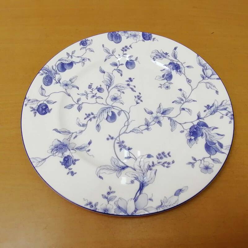 ●24041007　WEDGWOOD　ウェッジウッド　ディナープレート　BLUE PLUM　ブループラム　大皿　ケーキ皿　直径約27.5cm　【未使用】