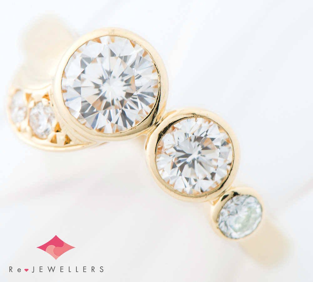 ミキモト ダイヤモンド0.64ct ダイヤモンド 計0.48ct 18金イエローゴールド 10号 リング・指輪【中古】