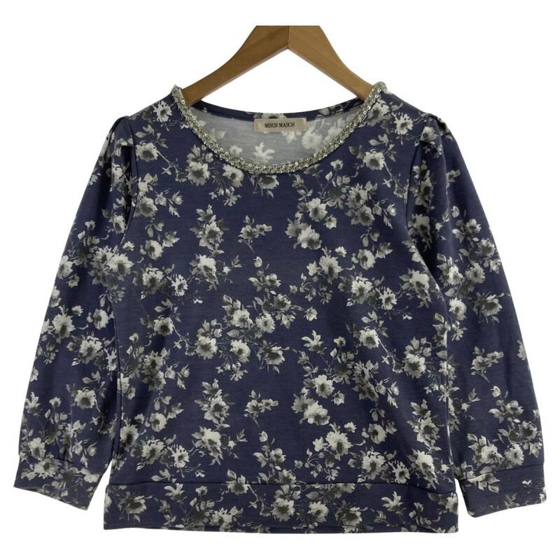 MISCH MASCH ミッシュマッシュ 花柄 半袖シャツ sizeM/ブルー系 レディース