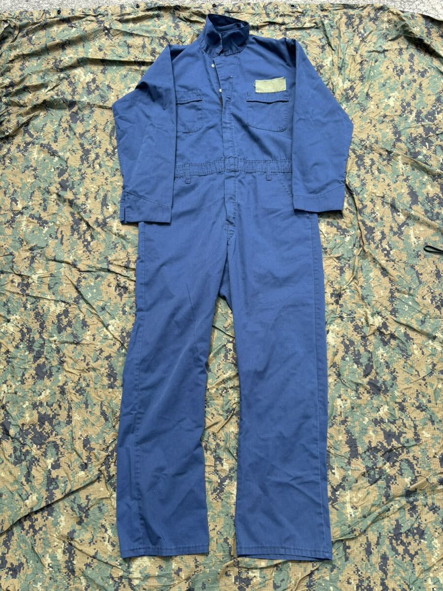 【米軍放出品】カバーオール つなぎ 紺色　フライトスーツ ミリタリー サバゲー メカニック 作業着 整備 メンテナンス