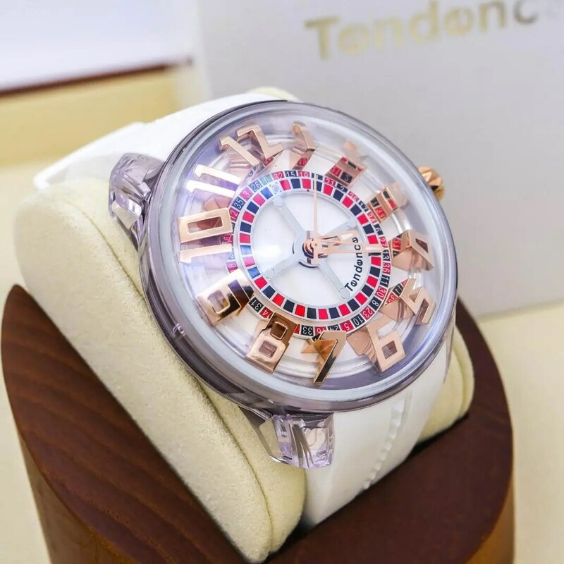 《美品》Tendence キングドーム 腕時計 ルーレット ホワイト d