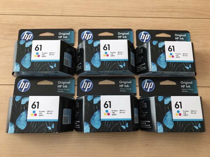 数8/6個セット HP 61 純正 インクカートリッジ ヒューレットパッカード 3色カラー CH562WA 使用期限 2023.6月 画像参照!!