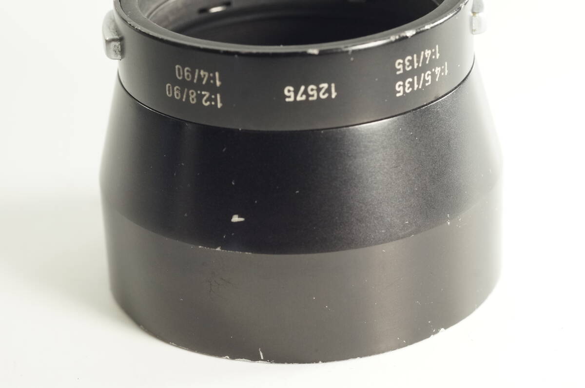 348『並品』LEITZ WETZLAR GERMANY 12575 ライカ エルマー90mmF2.8、F4、ヘクトール135mmF4、F4.5用 ダブルフック仕様 レンズフード