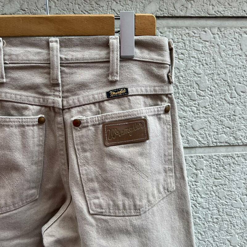 90s USA製 Wrangler ベージュ デニムパンツ カラーデニム ジーンズ ラングラー アメリカ製 古着 vintage ヴィンテージ 27 × 32 13MWSTN