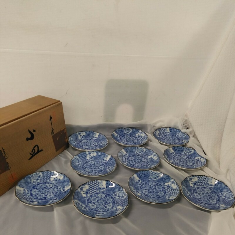 g_t U934 有田焼　龍峰窯　十客　小皿揃　染付　和食器