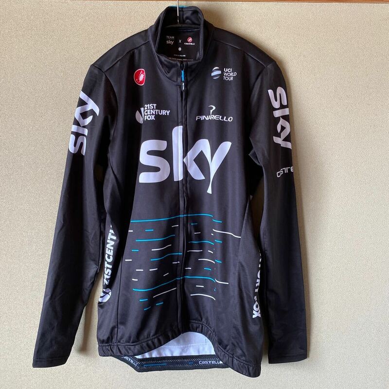 カステリ TEAM SKY 長袖 サイクルジャージ 裏起毛 