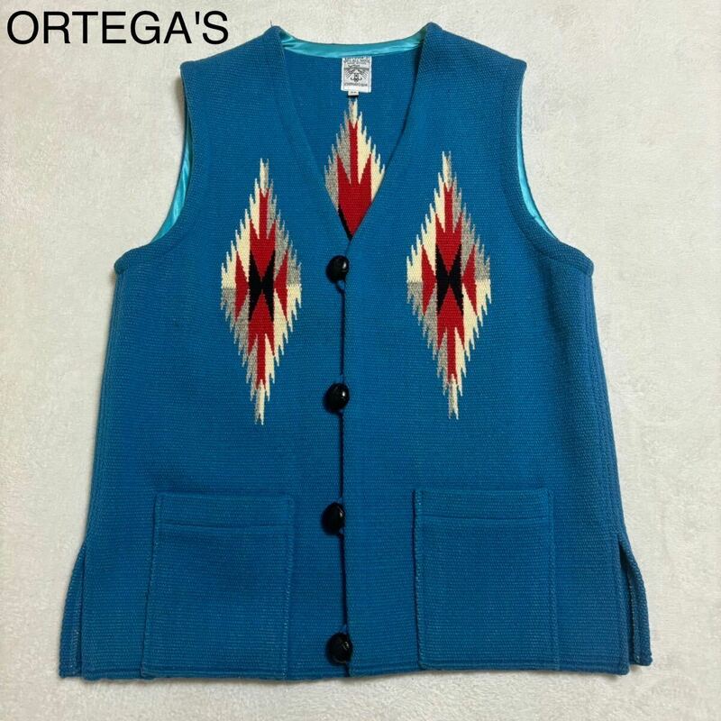 美品 ORTEGA'S オルテガ チマヨベスト インディアン ブルー 38