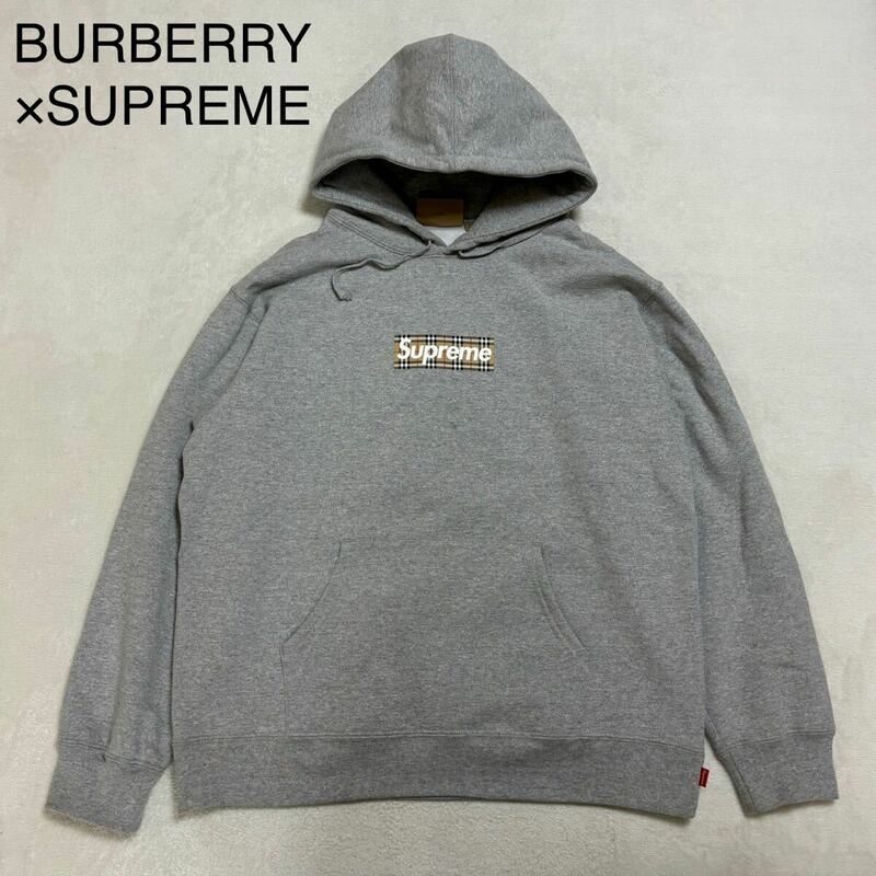 Supreme BURBERRY Box Logo Hooded Lサイズ