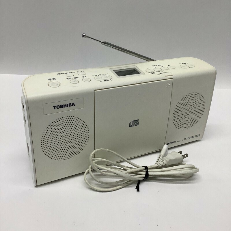 【簡易清掃済み！】簡易動作確認済み 東芝 TOSHIBA CDラジオ ホワイト TY-C24 [20341|B305|S8]