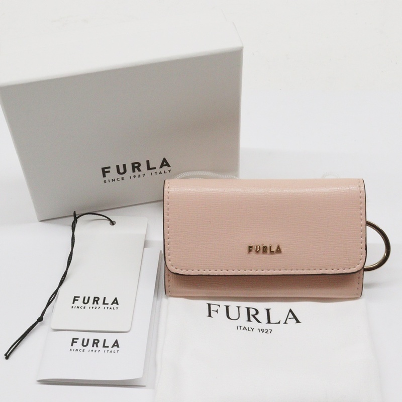  FURLA フルラ レザー キーケース ピンク RAC5UNO B30000 保存袋 箱付 キーリング 鍵ケース