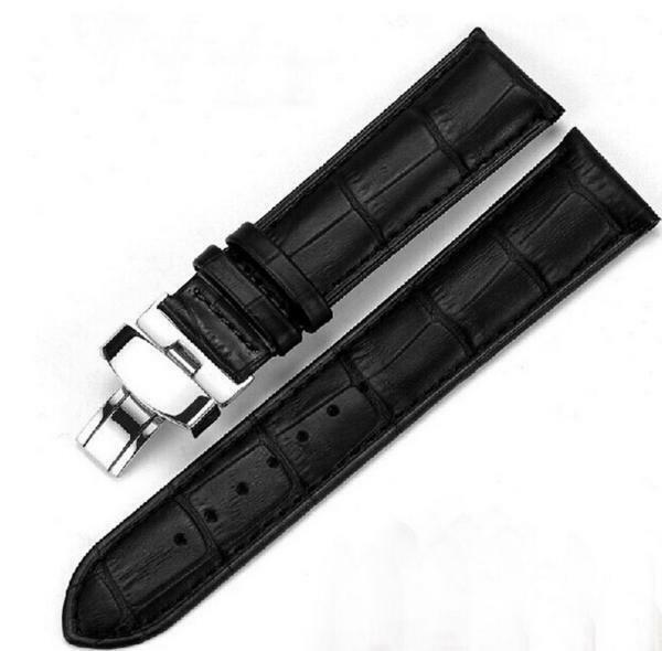 【普通郵便送料無料！】本革 腕時計 交換バンド ベルト Dバックル 14mm 工具付き（黒）(000)