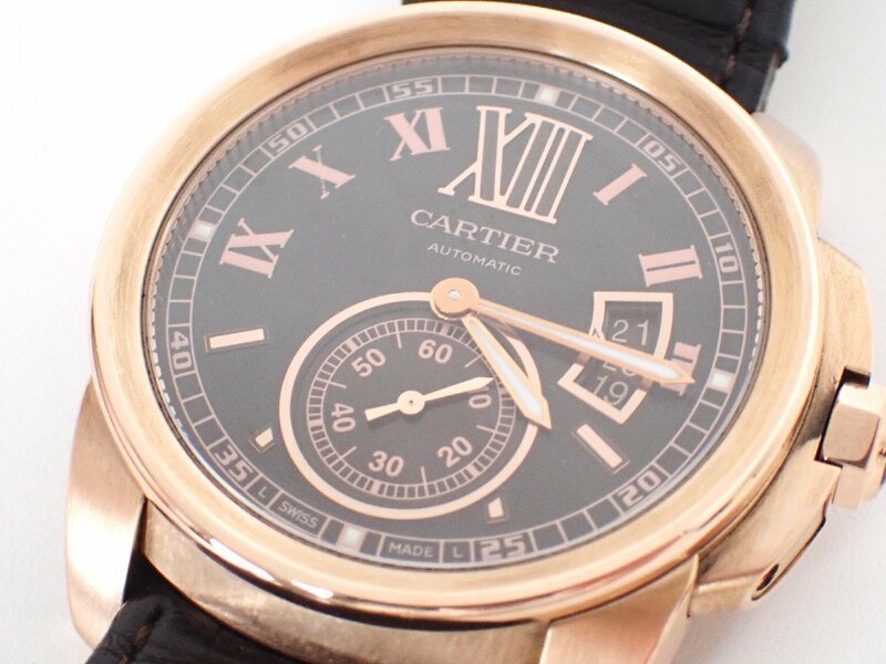 定価289万円 磨き済 カルティエ カリブル・ドゥ・カルティエ W7100007 自動巻 K18PG 18金 メンズ 時計