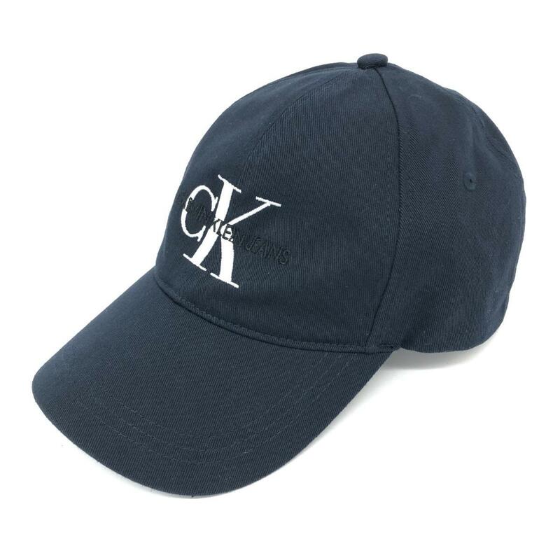 良好◆Calvin Klein Jeans カルバンクラインジーンズ キャップ ◆ ブラック ロゴ刺繍 ユニセックス 帽子 ハット hat 服飾小物