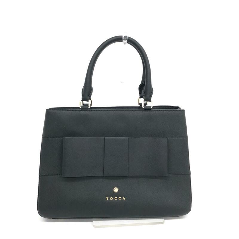◆TOCCA トッカ ハンドバッグ◆ ブラック サフィアーノ リボンデザイン レディース bag 鞄