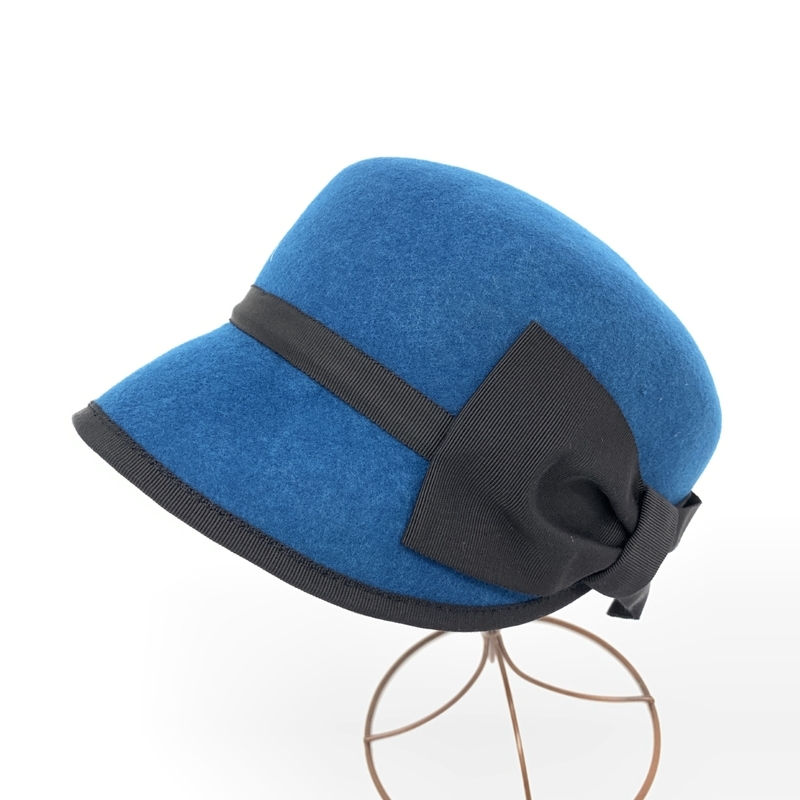 良好◆CA4LA カシラ フェルトキャップ ◆ ブルー 毛100％ 日本製 レディース 帽子 ハット hat 服飾小物