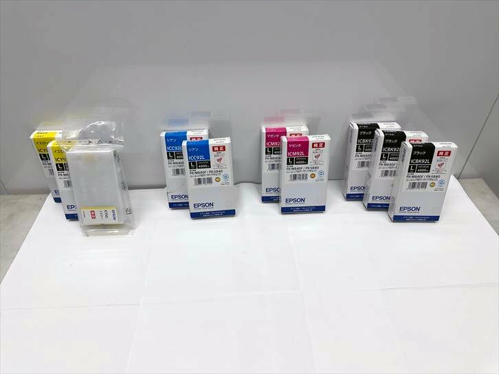 純正 エプソン/EPSON インク 4色10本セットICBK92L 3本/ICM92L 2本/ICC92L 2本/ICY92L 3本