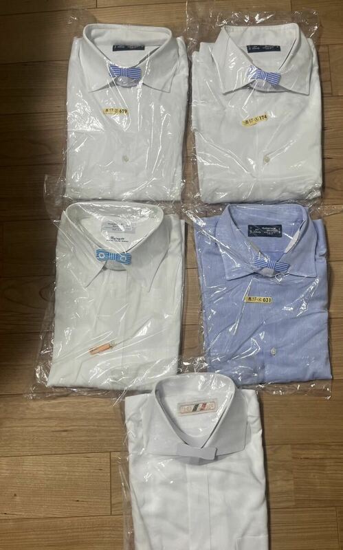 鎌倉シャツ　ワイシャツ長袖　白＋ブルー　半袖BD　プラスおまけ　計5枚 