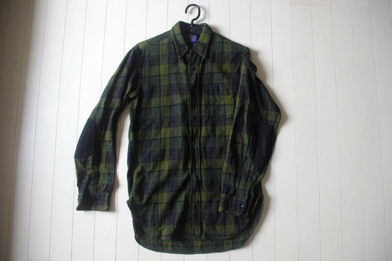 【送料無料/古着】60年代？PENDLETON ペンドルトン グリーンチェック ウールシャツ Sサイズ