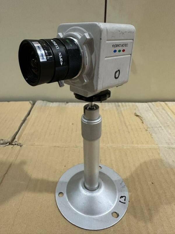 SPACECOM 防犯カメラ L2.8mm 1:1.3 CS JAPAN / 監視カメラ COLOR CAMERA 通電確認済み スタンド付き カラーカメラ 4200SCH？