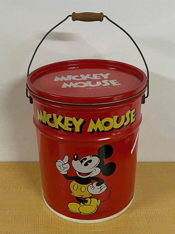 MICKEY MOUSE ミッキーマウス ペール缶 ブリキ缶 ディズニー ビンテージ 昭和レトロ 引き取り可