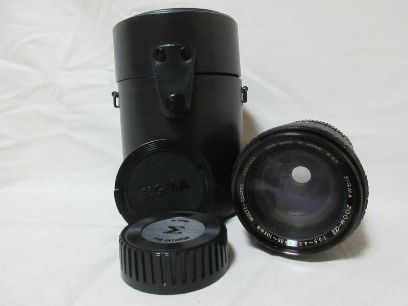 ◆SIGMA /シグマ 　カメラレンズ 　ZOOM-αⅡ　35-105mm F3.5-4.5 ジャンク　レンズキャップ及びケース付き