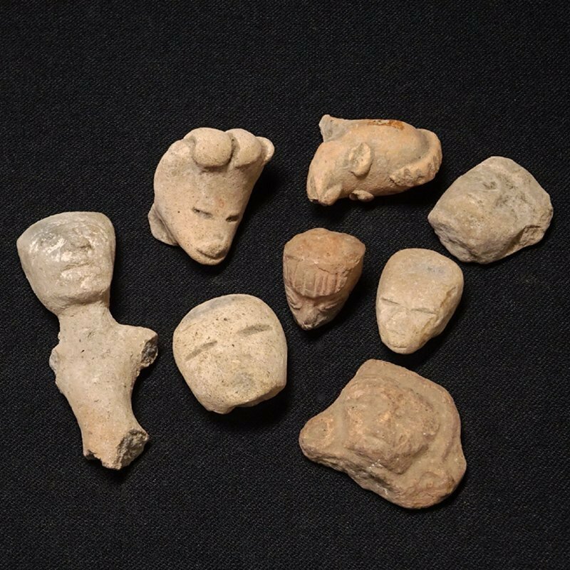 慶應◆アンデス文明の遺産 発掘出土した残欠土器などまとめて 合計8点 プリミティブアート副葬品土偶神像⑭