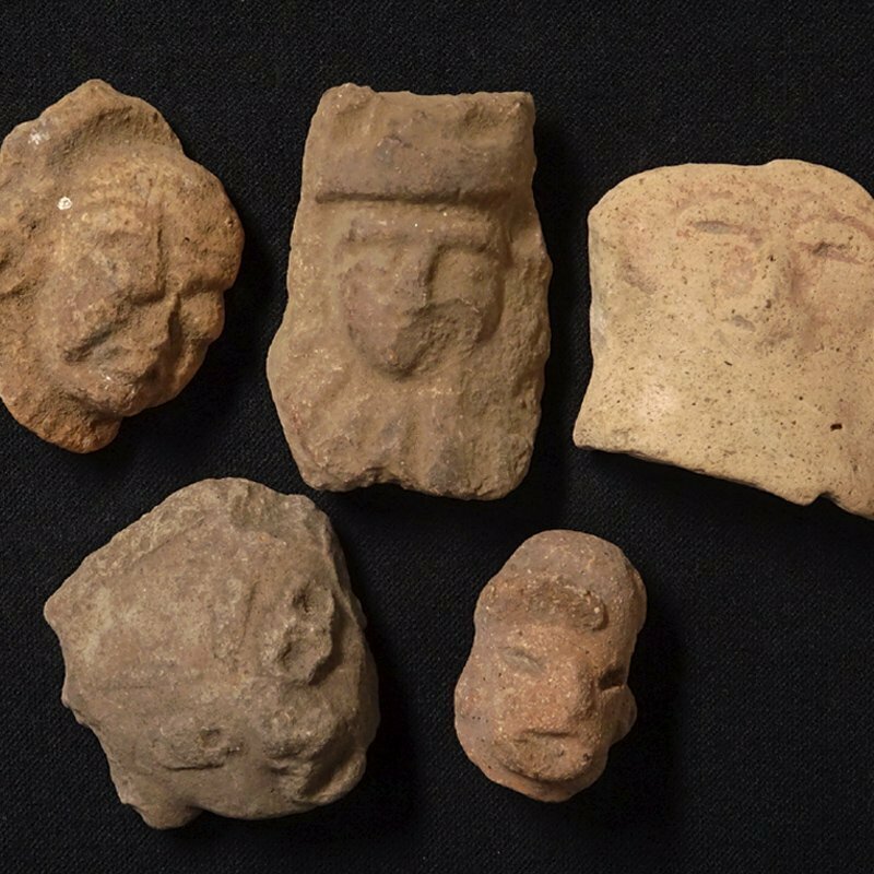 慶應◆アンデス文明の遺産 発掘出土した残欠土器などまとめて 合計5点 プリミティブアート副葬品土偶神像⑥