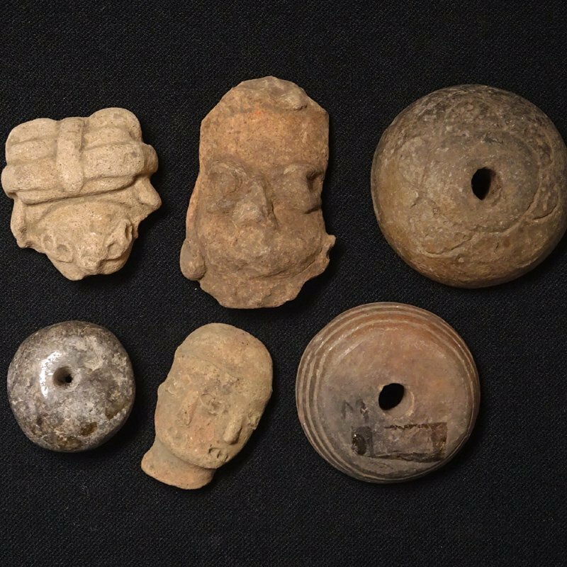 慶應◆アンデス文明の遺産 発掘出土した残欠土器などまとめて 合計6点 プリミティブアート副葬品土偶神像⑨