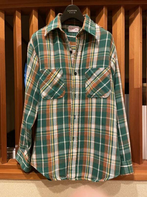 bigmac ヘビーネルシャツ 15-15 1/2 好配色ビンテージ単色タグ70年代