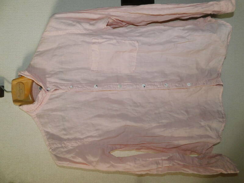Brocante ピンク　メンズ　リネンシャツ　トップス　　麻　3 日本製　Made in Japan 男女兼用
