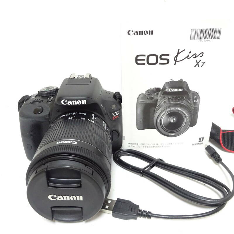キャノン EOS kiss X7 デジタル一眼カメラ 18-55mm 1:3.5-5.6 レンズ Canon 動作未確認 ジャンク品 80サイズ発送 KK-2611150-181-mrrz