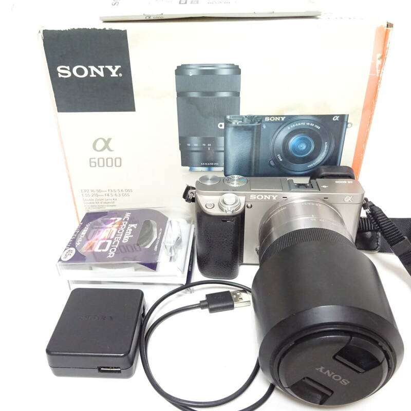 ソニー a6000 デジタルカメラ 4.5-6.3 55-210 レンズアクセサリーセット Sony 動作未確認 ジャンク品 80サイズ発送 KK-2600242-298-mrrz