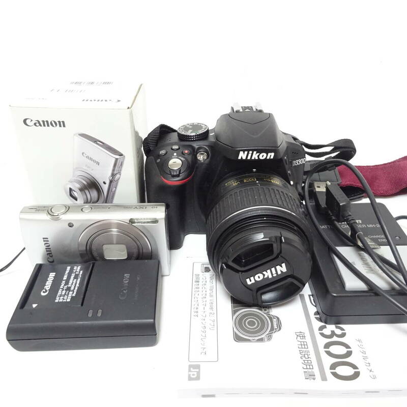 ニコン D3300 キャノン IXY 200 デジタルカメラ 2個セット Nikon Canon 動作未確認 ジャンク品 60サイズ発送 KK-2627064-084-mrrz
