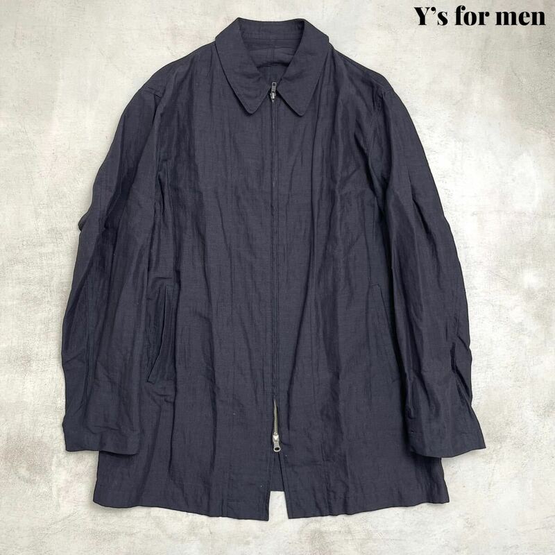 【美品】y's for men ワイズ フォーメン リネン ブルゾン コート M オーバーサイズ Yohji Yamamoto ヨウジヤマモト