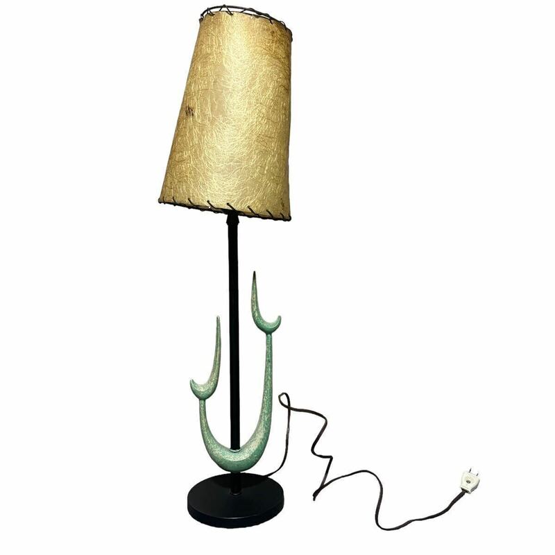 ビンテージ　50’s ランプ　照明 グラスファイバー　ミッドセンチュリー　モダン　アトミック　50年代　ロカビリー　ペパーミントグリーン