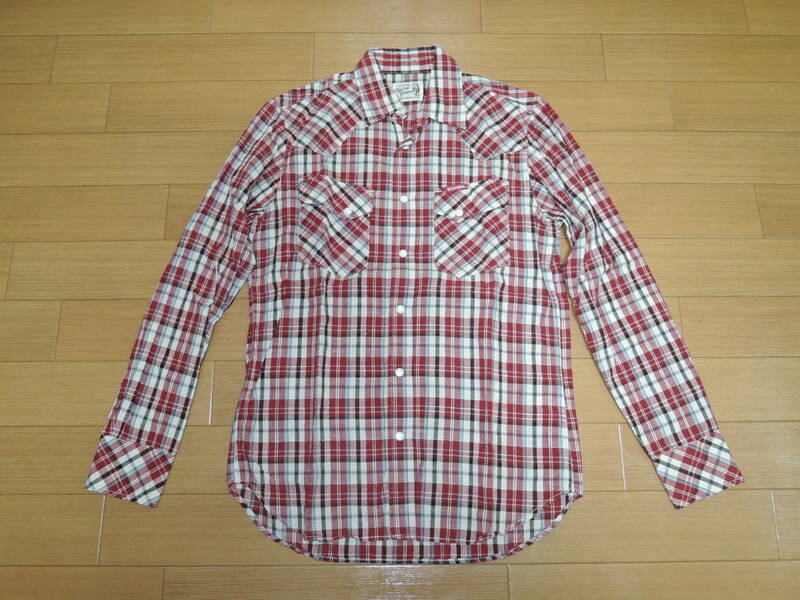 ヒステリックグラマー HYSTERIC GLAMOUR ラメ チェックシャツ L 赤系/ 長袖