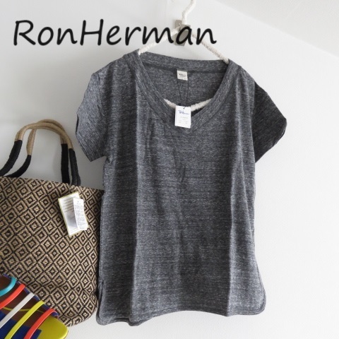 送料込 匿名配送 新品 RonHerman ロンハーマン BOX霜降り　Tシャツ　XS　グレー