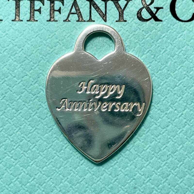 希少 ティファニー ハートタグ アニバーサリー ネックレストップ happy anniversary シルバー TIFFANY&Co.★912