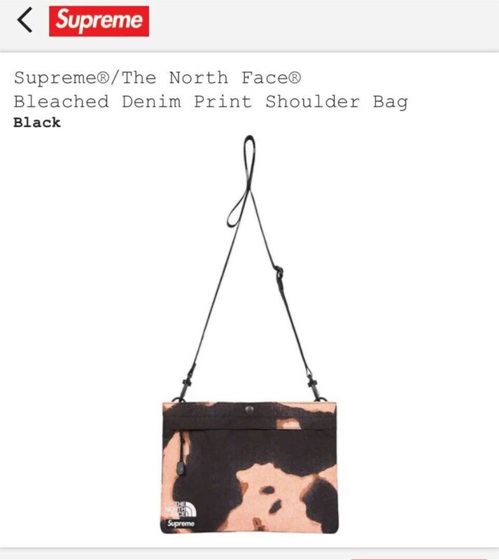 Supreme The North Face Bleached Denim Print Shoulder Bag シュプリーム ザ ノース フェイス ブリーチ デニム プリント ショルダーバッグ